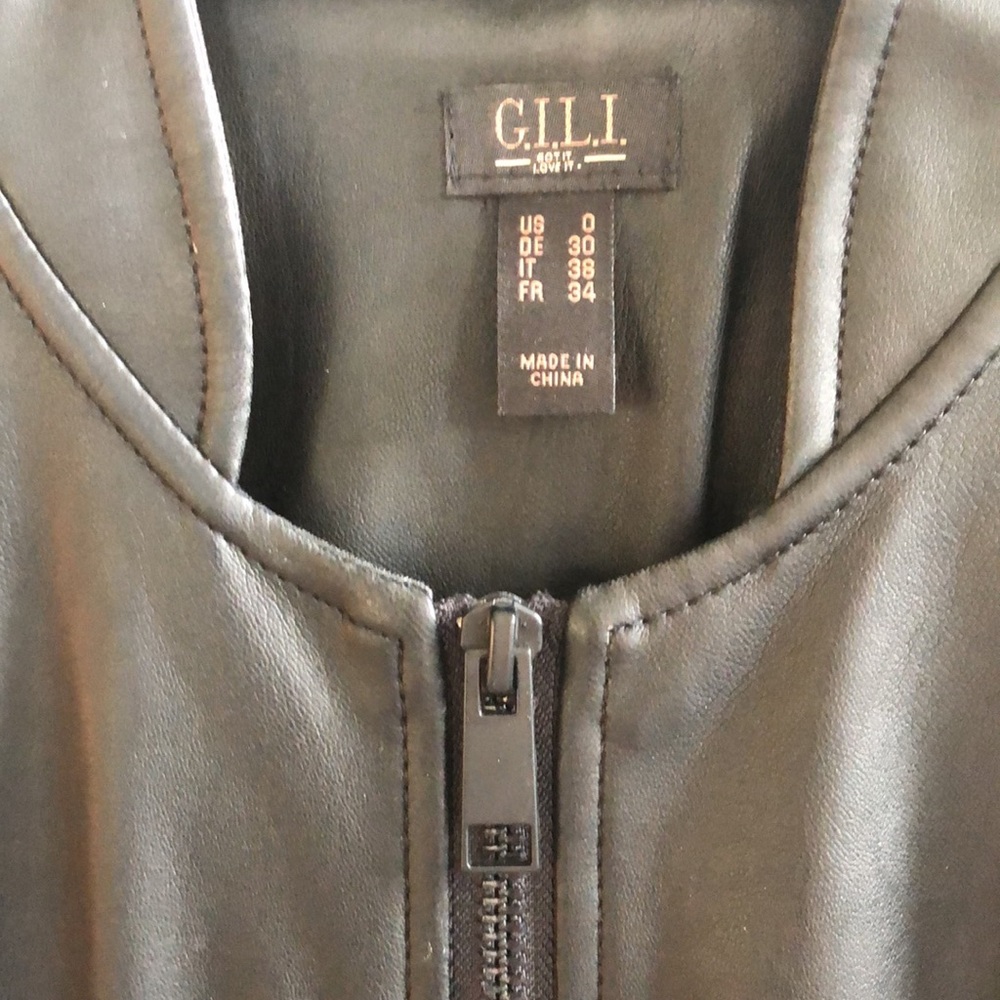 GILI faux leather peplum jacket. NEVER WORN! - Picture 2 of 6